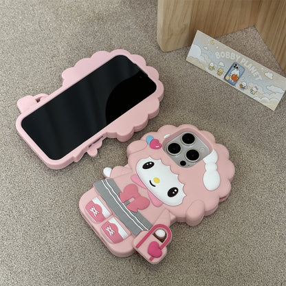 Little Sheep with Bag Silicone Phone Case
