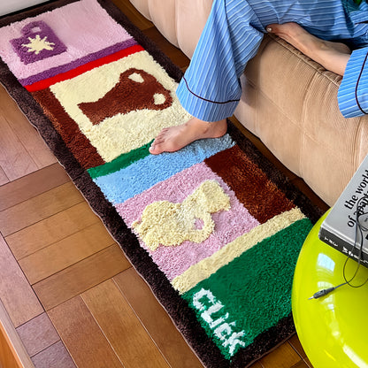 Nordic Colorful Dopamine Flocked Carpet