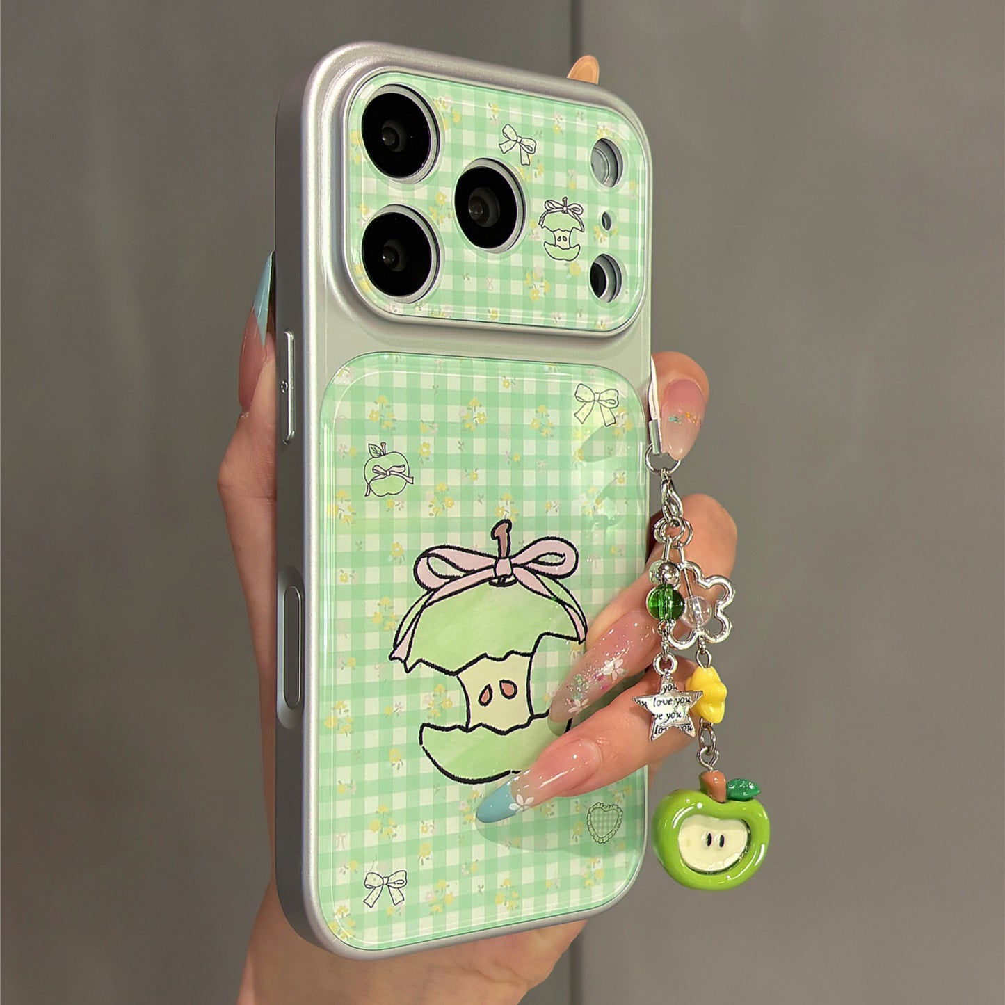 Green Plaid Green Apple Acrylic Phone Case