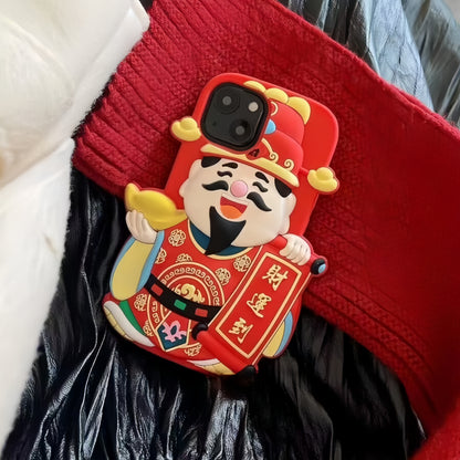 Red God of Wealth Silicone Phone Case