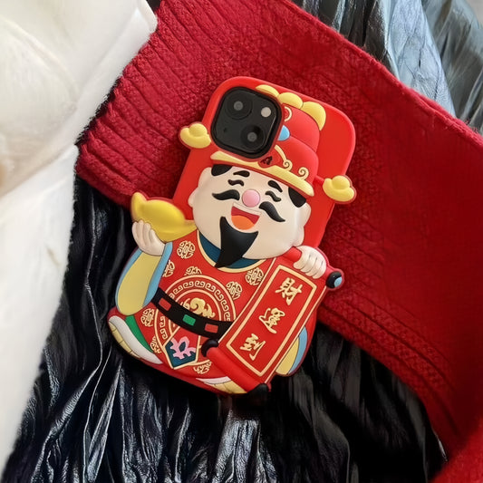 Red God of Wealth Silicone Phone Case