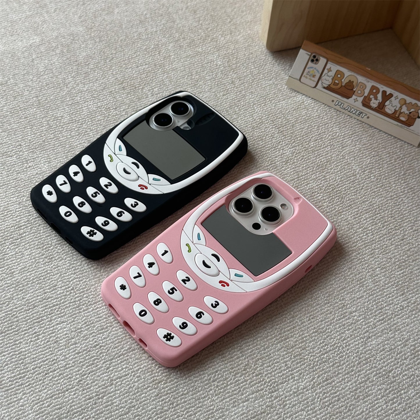 Vintage 3D Button Nokia Silicone Phone Case