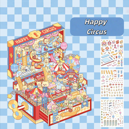 Toy Box World 3D Sticker Scenes | 4 Cute Miniature Scenes