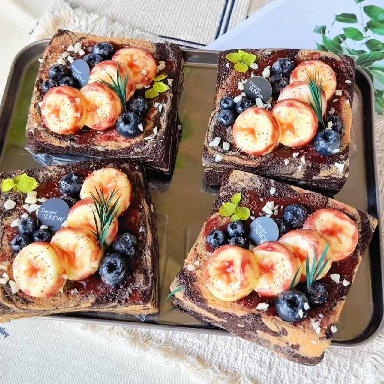 Chocolate Sauce Banana Breakfast Toast Squishy