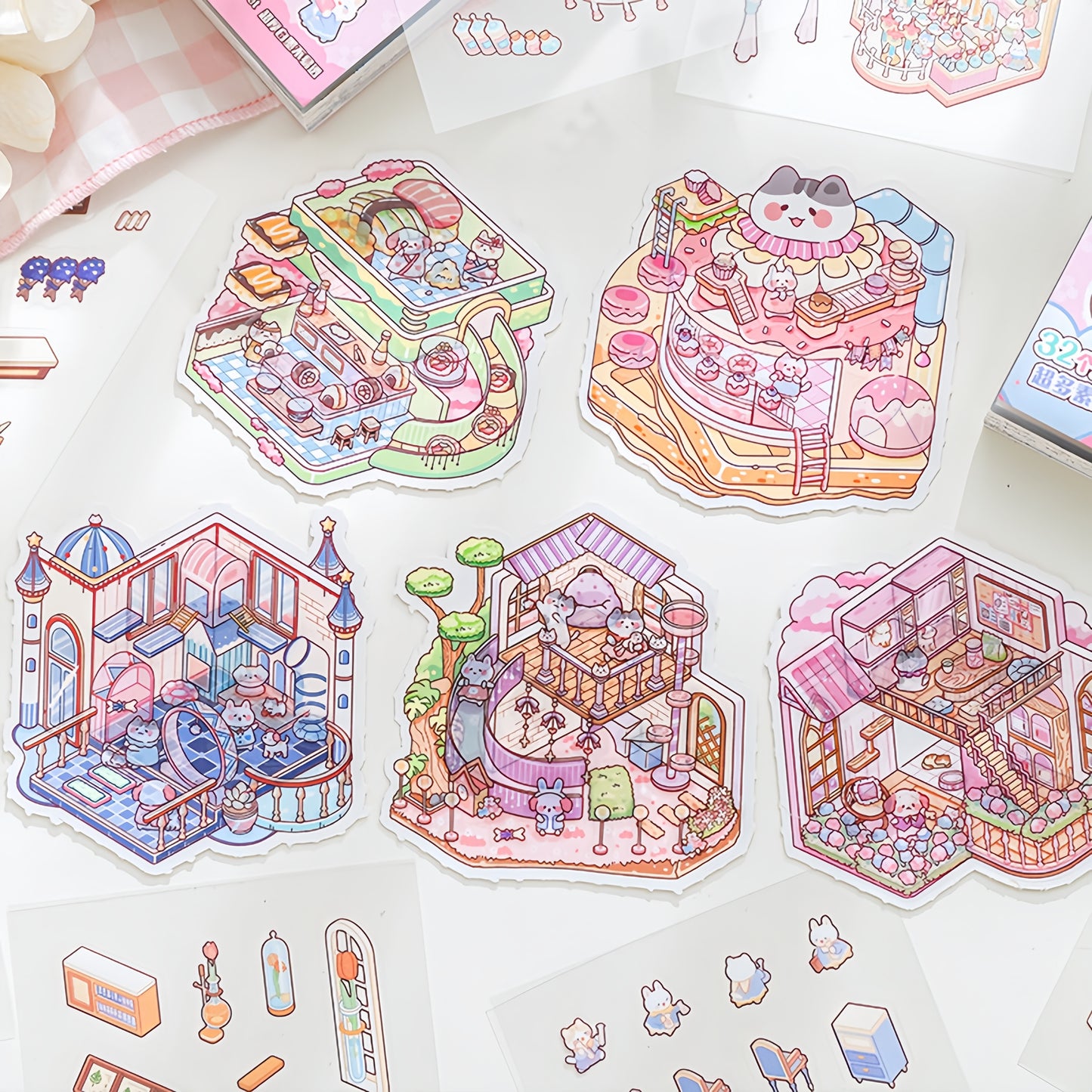 Mini Scenes 3D Sticker Book