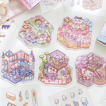 Mini Scenes 3D Sticker Book