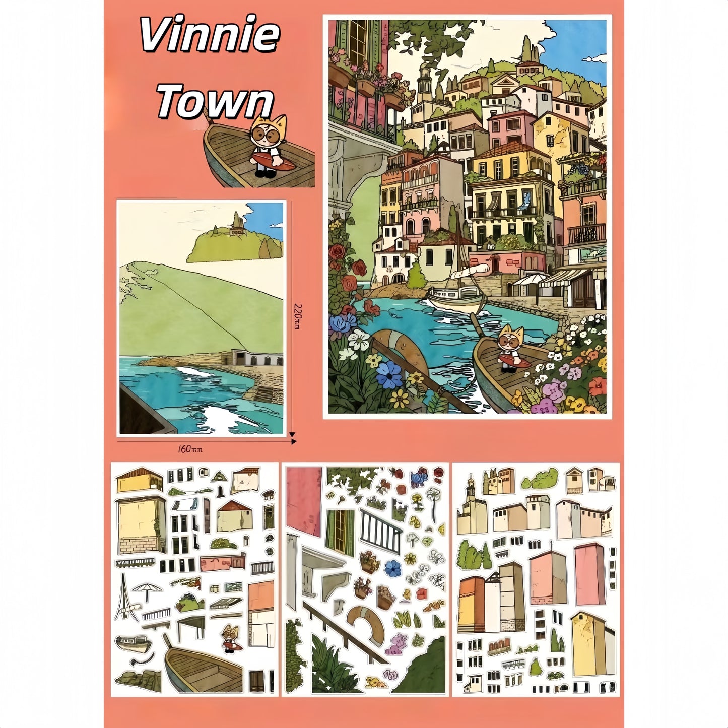 Summer Strolls 3D Sticker | 4 Cute Miniature Scenes