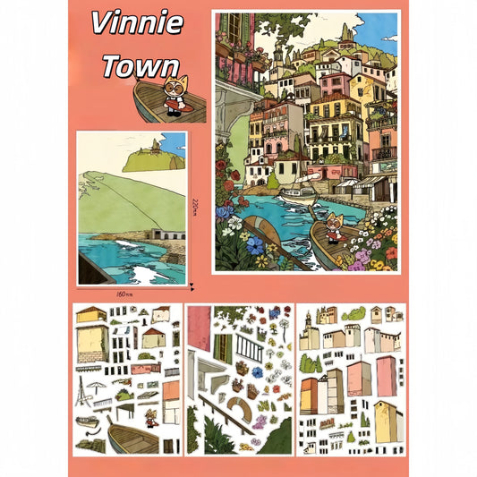 Summer Strolls 3D Sticker | 4 Cute Miniature Scenes