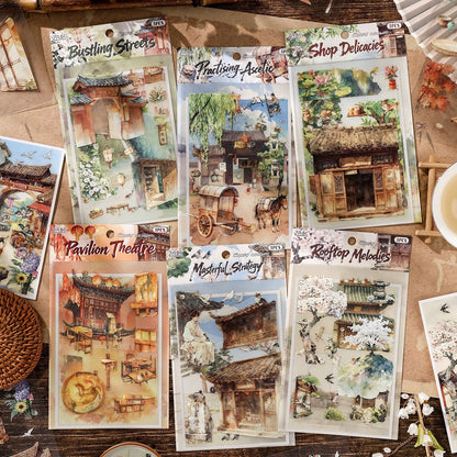 Ancient Scrolls of Life 3D Sticker | 12 Cute Miniature Scenes