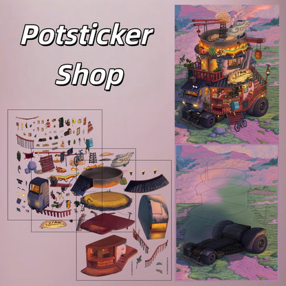 Mechanic Truck Shops 3D Sticker | 5 Cute Miniature Scenes