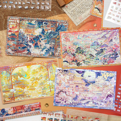 The Ninefold Celestial Palace Series 3D Sticker | 4 Cute Miniature Scenes