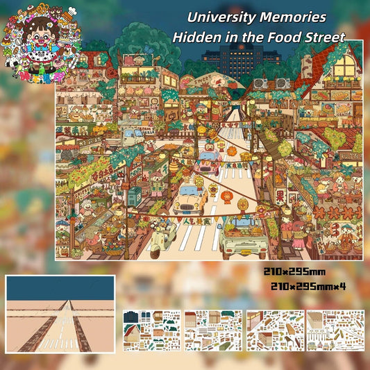 Whimsical Life 3D Sticker | 4 Cute Miniature Scenes
