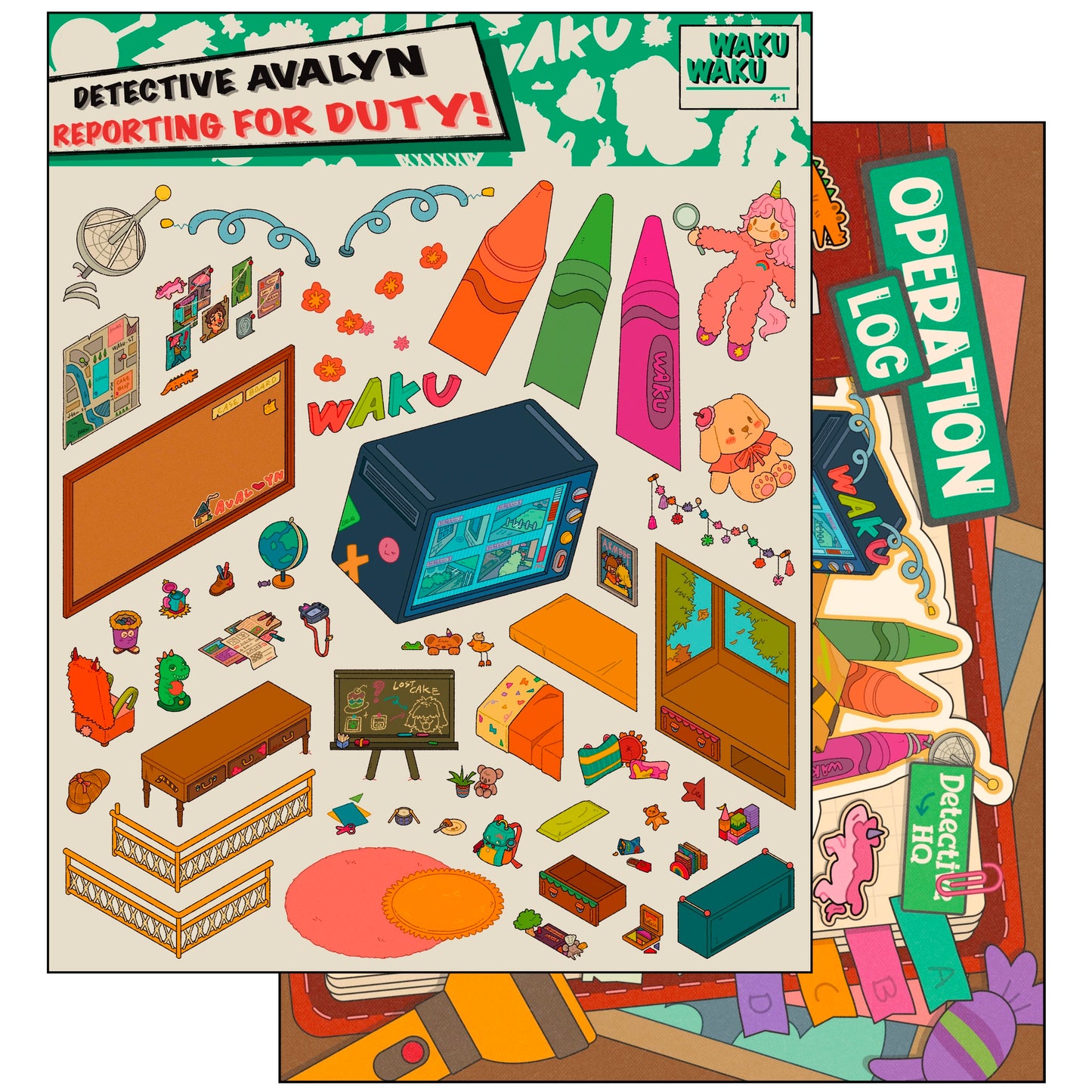 Dreamy Life 3D Sticker | 4 Cute Miniature Scenes