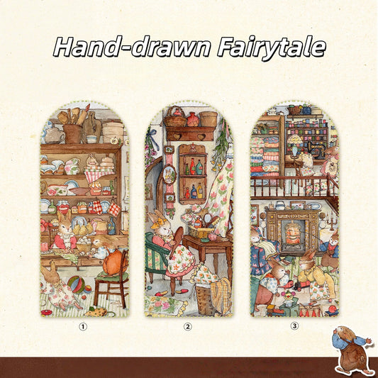 Hand-drawn Fairytale 3D Sticker | 4 Cute Miniature Scenes