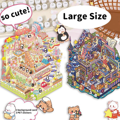Mystic Dwellings 3D Sticker | 4 Cute Miniature Sticker