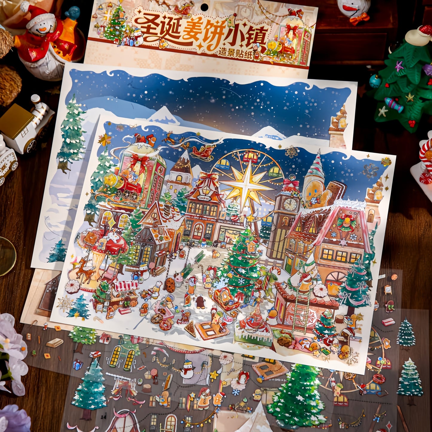 Christmas Gingerbread Town 3D Sticker