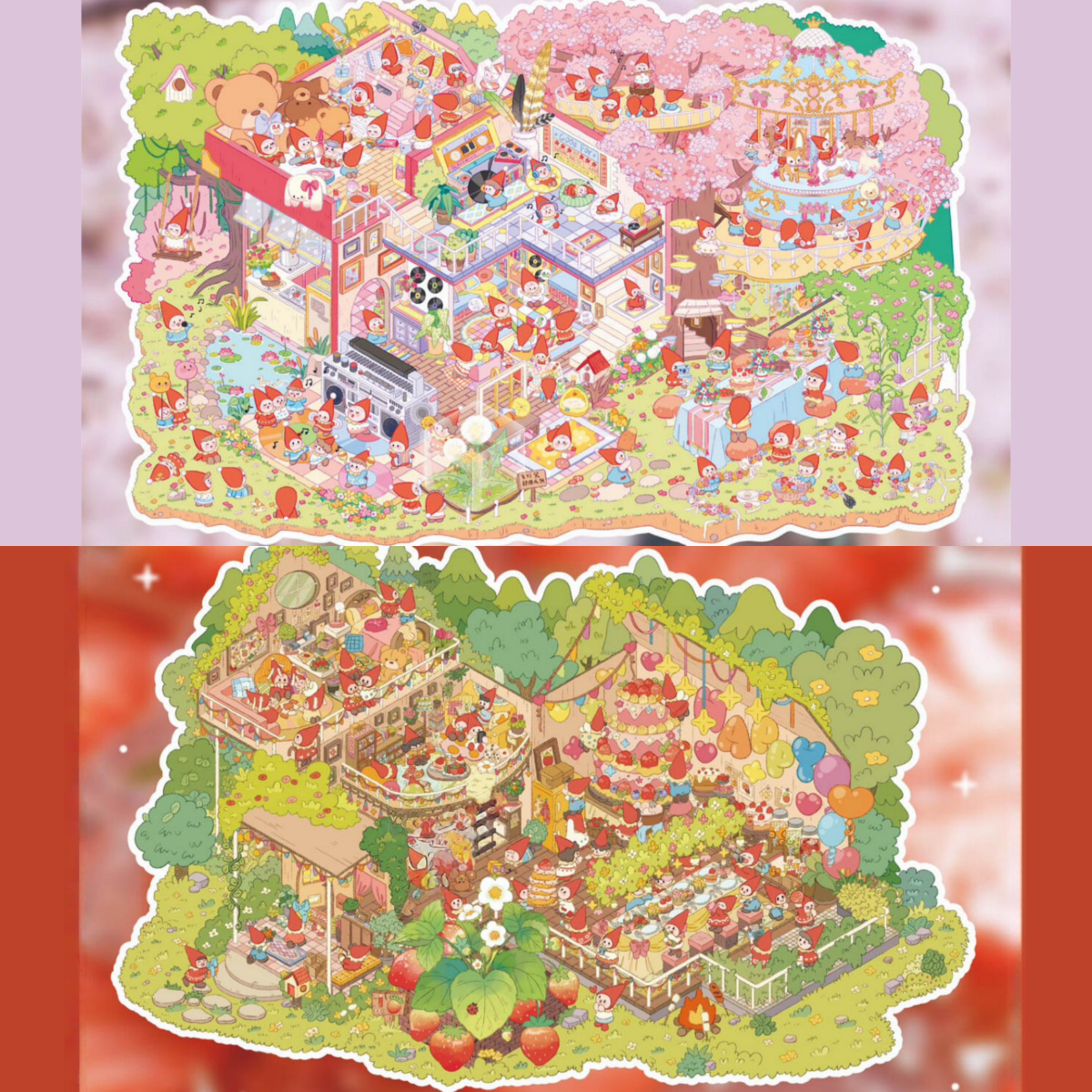 Spirit Series 3D Sticker | 2 Cute Miniature Scenes