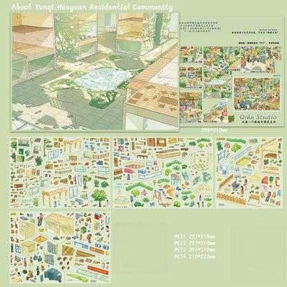 Manor Collection 3D Sticker | 2 Cute Miniature Scenes