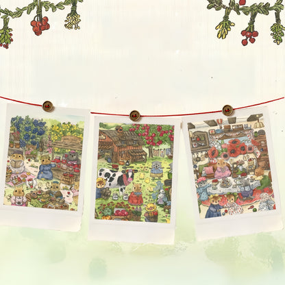 Village Diary 3D Sticker | 3 Cute Miniature Scenes