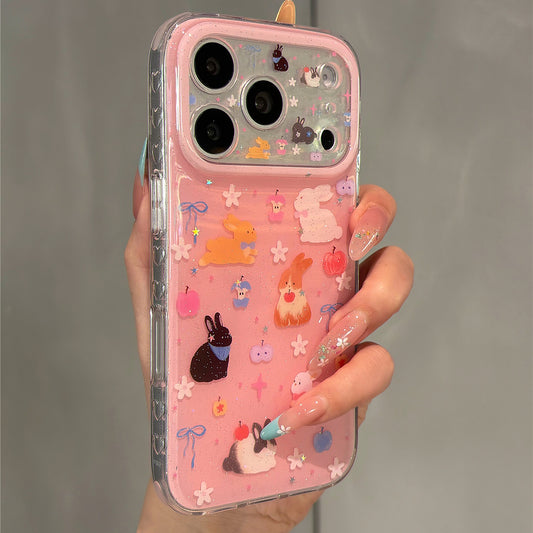Pink Apple Bunny Acrylic Phone Case