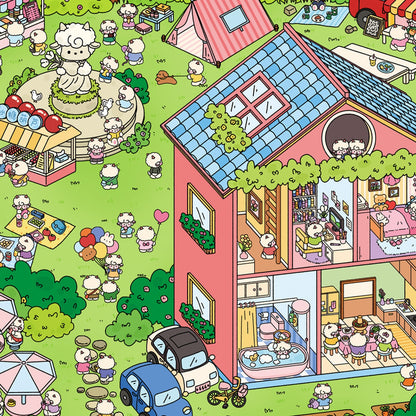 Cute Animal's Park 3D Sticker | 2 Cute Miniature Scenes