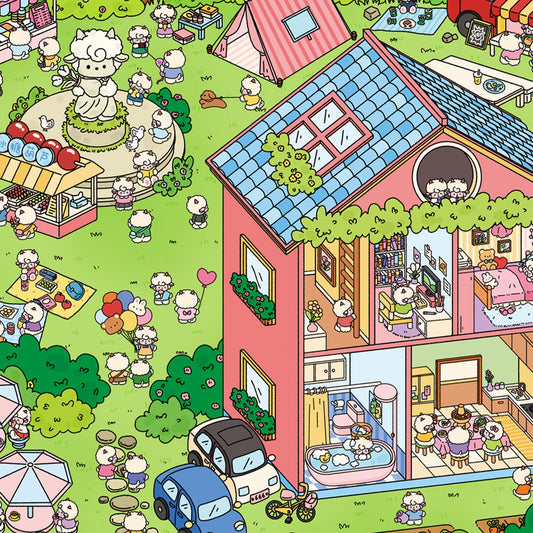 Cute Animal's Park 3D Sticker | 2 Cute Miniature Scenes