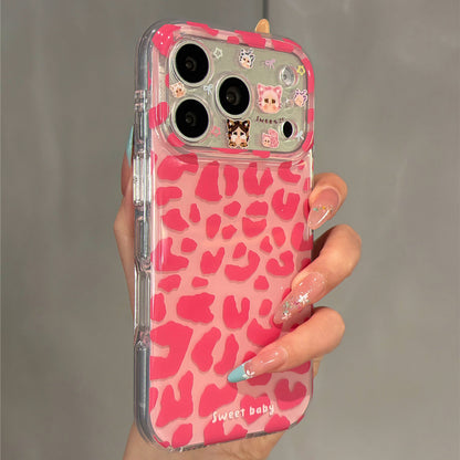 Pink Leopard-patterned Acrylic Phone Case