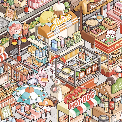 Streetscape 3D Sticker | 2 Cute Miniature Scenes