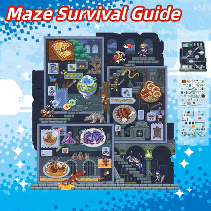 Pixel Food Adventure 3D Sticker | 2 Cute Miniature Scenes