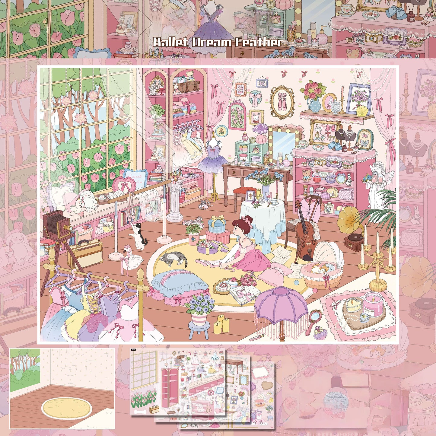 Soft Dream Series 3D Sticker | 3 Cute Miniature Scenes