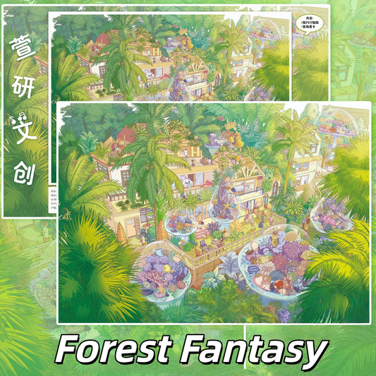 Green Worlds 3D Sticker | 4 Cute Miniature Scenes