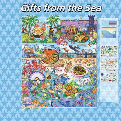 Adventure & Cuisine 3D Sticker | 2 Cute Miniature Scenes