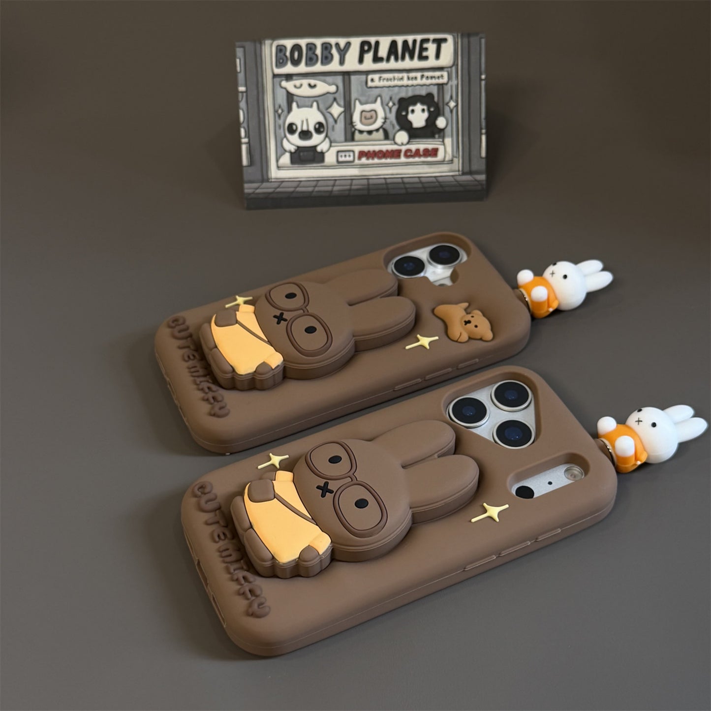 Black Miffy Stand Silicone Phone Case
