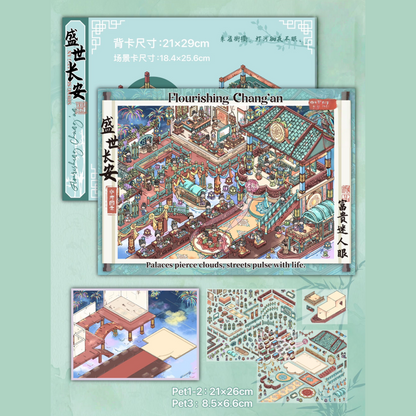 Ancient China 3D Sticker | 3 Cute Miniature Scenes