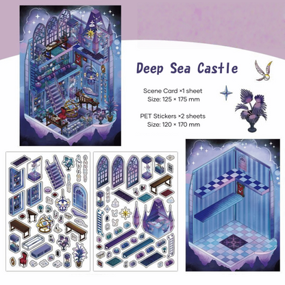 Horror Bazaar 3D Sticker | 4 Cute Miniature Scenes