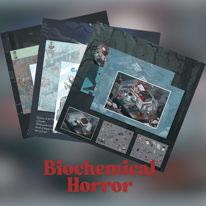 Biochemical Horror 3D Sticker | 3 Cute Miniature Scenes