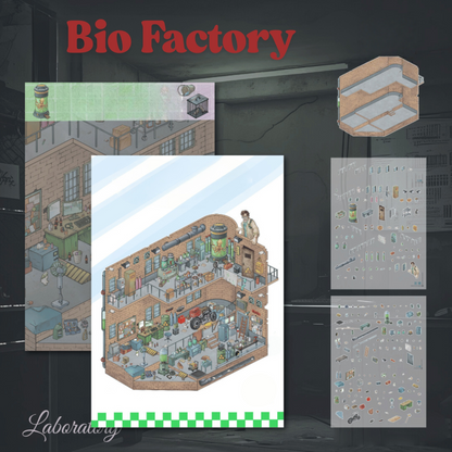 Biochemical Horror 3D Sticker | 3 Cute Miniature Scenes