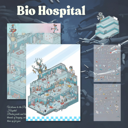 Biochemical Horror 3D Sticker | 3 Cute Miniature Scenes