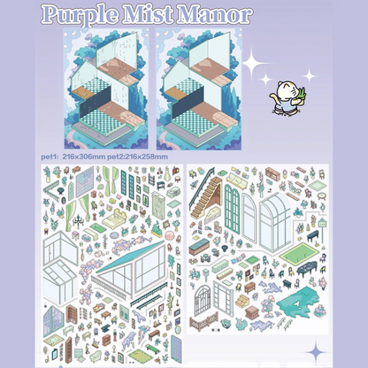 Botanical Retreats 3D Sticker | 4 Cute Miniature Scenes
