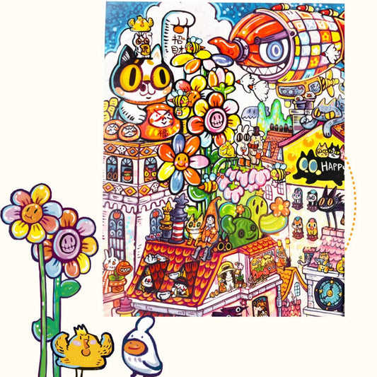 The Corner of the World 3D Sticker | 2 Cute Miniature Scenes
