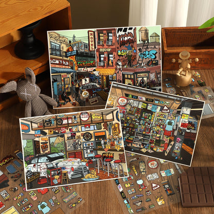 Doodle Series 3D Sticker | 3 Cute Miniature Scenes