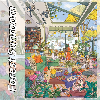 Sunlit Retreats 3D Sticker | 2 Cute Miniature Scenes