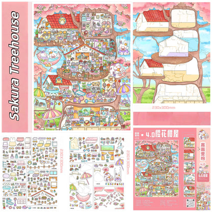 Outdoor Escapes 3D Sticker | 3 Cute Miniature Scenes