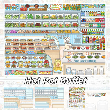 Shelf Display 3D Sticker | 2 Cute Miniature Scenes
