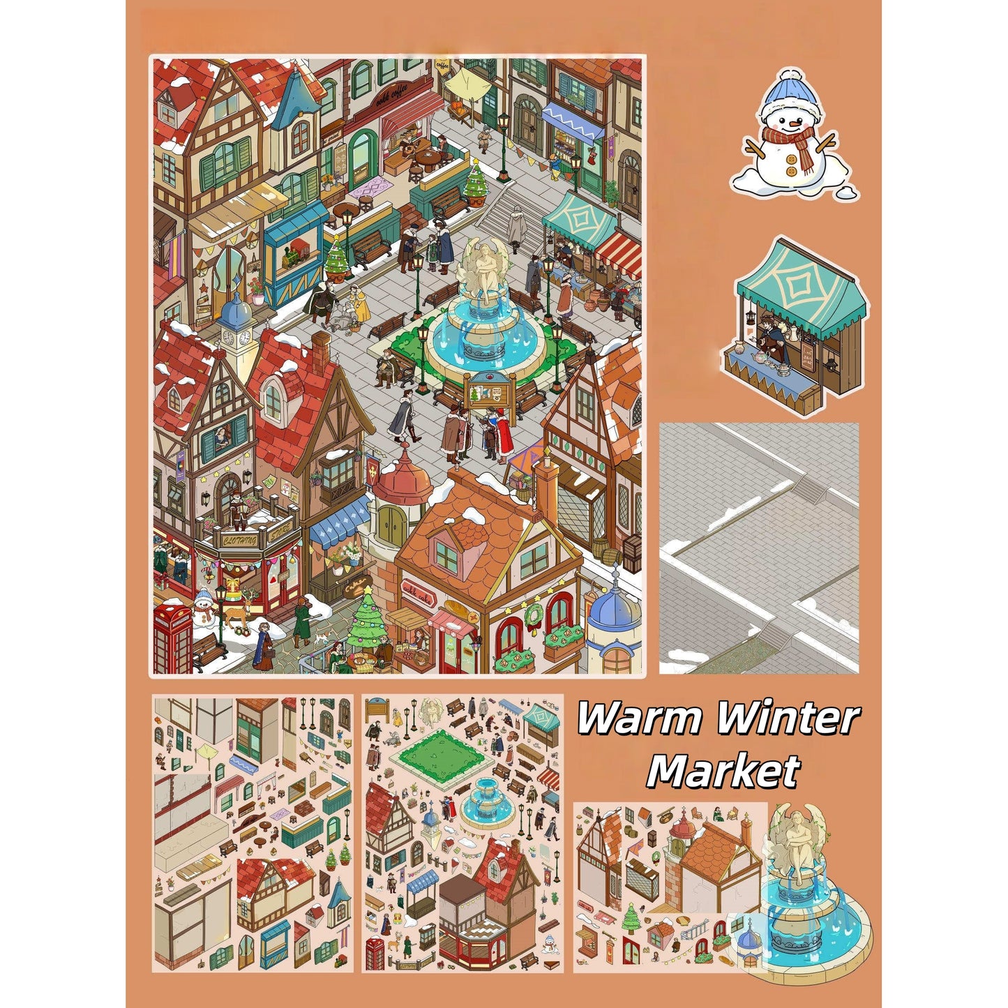 Sweet Seasonal Stories 3D Sticker | 4 Cute Miniature Scenes