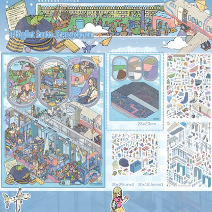 Beyond the Fence 3D Sticker | 4 Cute Miniature Scenes