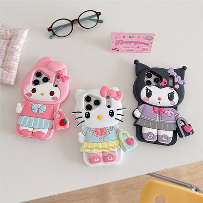 Cute Animal Holding a Bag Silicone Phone Case