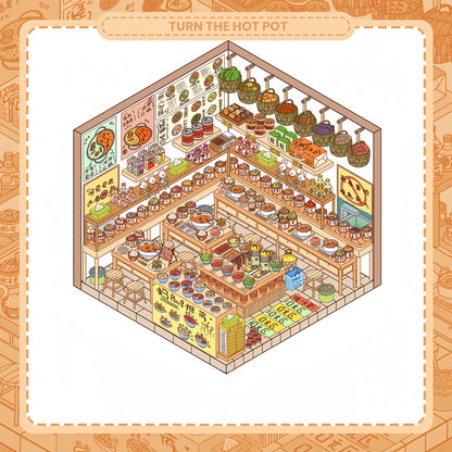 Hundred-Flavor Shop 3D Sticker | 3 Cute Miniature Scenes