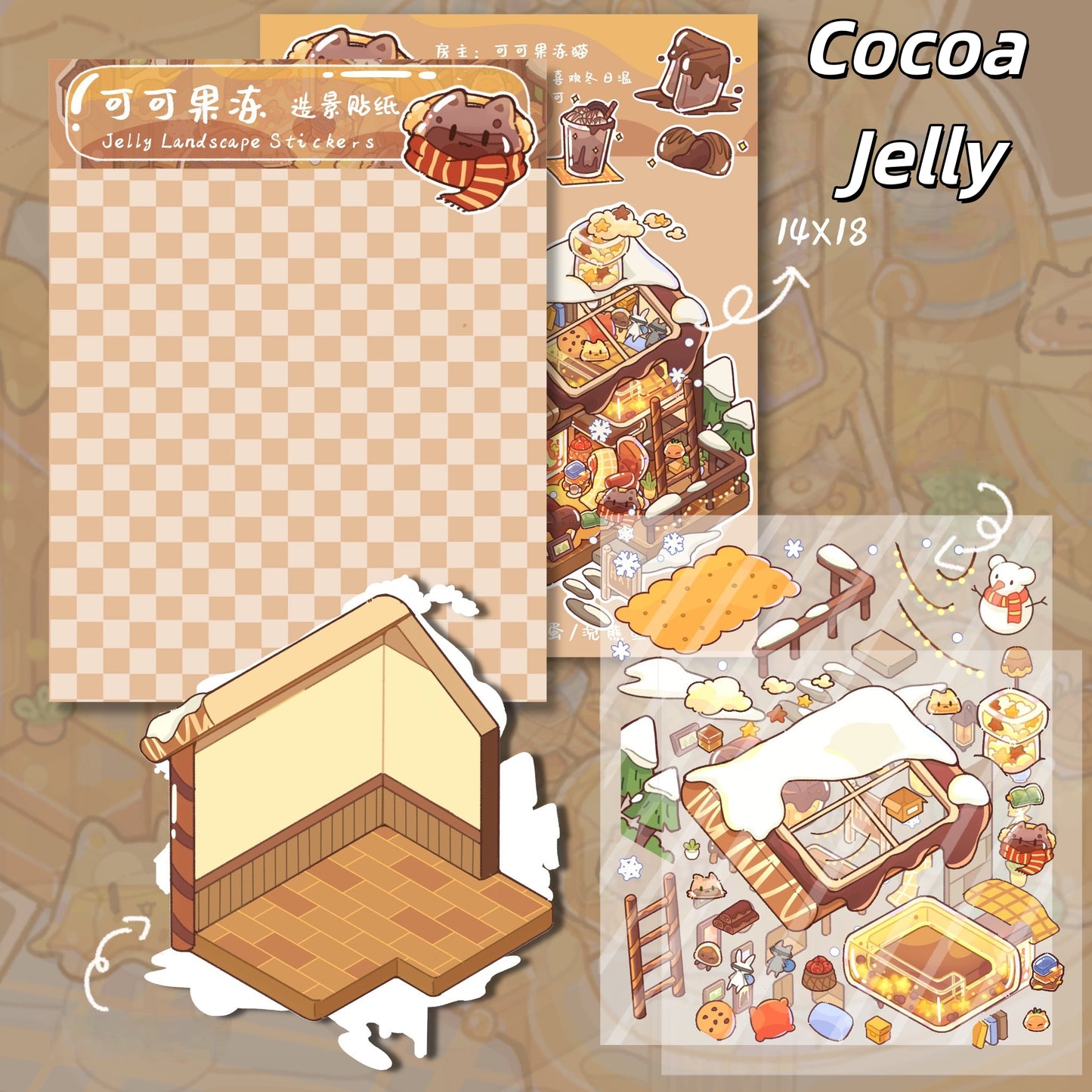 Jelly Cottage 3D Sticker | 3 Cute Miniature Scenes