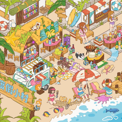 Whimsical World 3D Sticker | 4 Cute Miniature Scenes